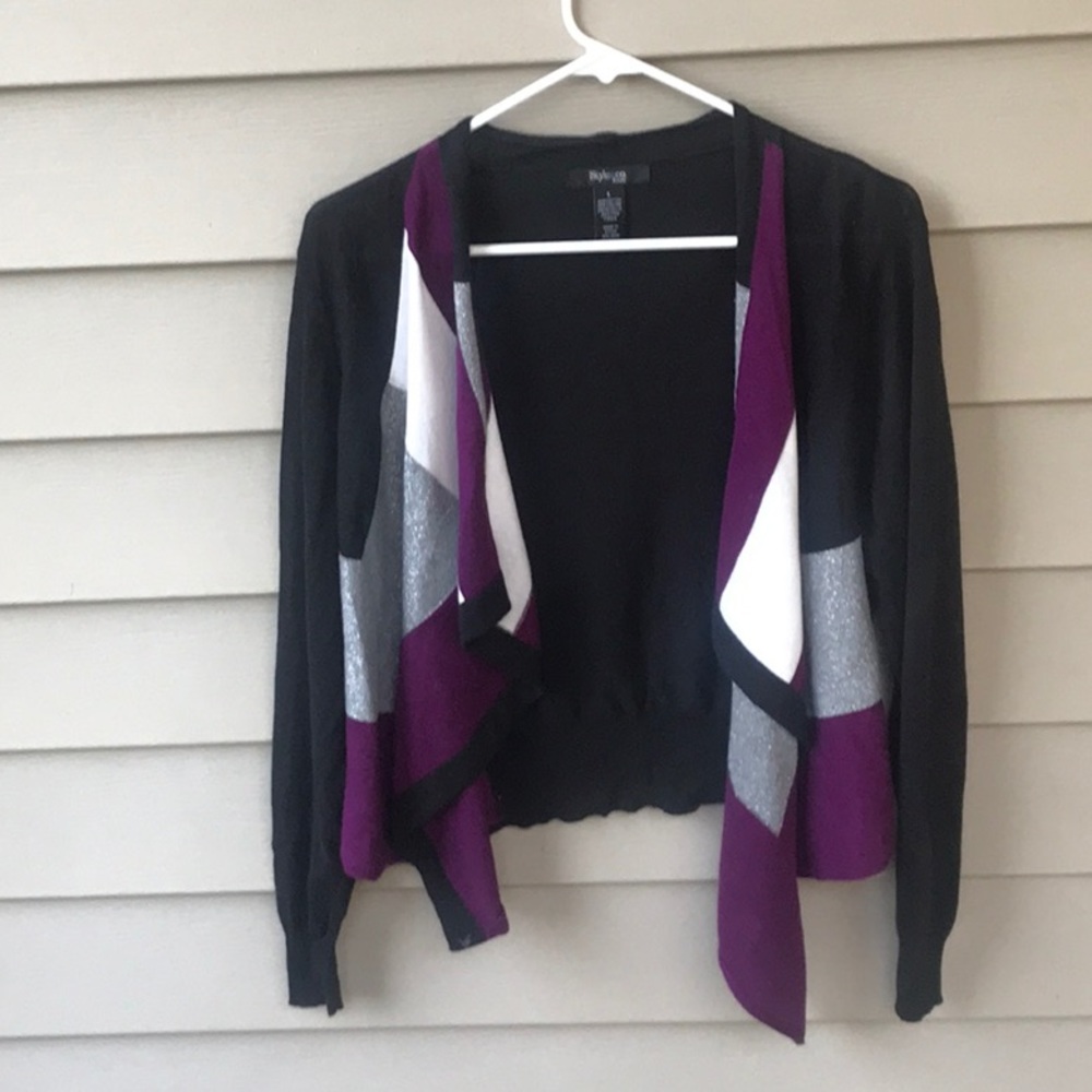 Cute waterfall style short sweater with sparkles